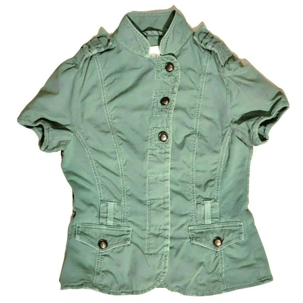 Urban Outfitters XS Army Style Button Down w/ Pockets and Epaulettes 100% Cotton